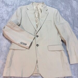 Joseph Turner 40L Linen Suit Jacket Blazer Mens Classic British Clothing Beige